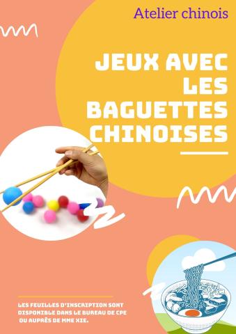 Atelier chinois "Jeux avec les baguettes chinoises"