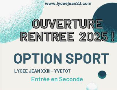 Rentrée 2025 - Option "Sport" en seconde